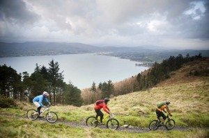 Loving the outdoors by going for a mountain bike ride in Rostrevor, Co Down
