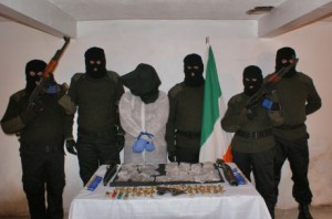 Police claimed James McGettigan was the man on the far right of this RAAD picture