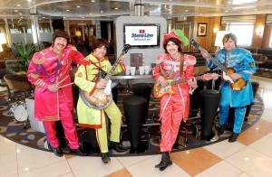 The Beatles, (aka the Cavern Club Beatles) enjoying all the benefits of Stena Lines new Supercruise service in a Comfort Class Cabin 