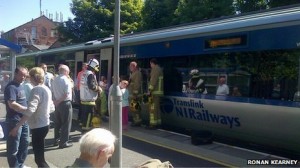 Fire alert near Dunmurry - pic Ronan Kearney