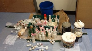 The haul of paint bombs, golf balls and other items seized by the PSNI