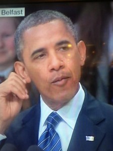 US President Barack Obama addresses audience in Waterfront Hall