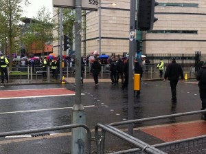 Anti-G8 protestors gather in Belfast ahead of Waterfront Hall visit by Barack Obama