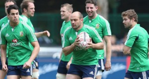 Ulster hooker Rory Best in training with the Lions after his surprise call up