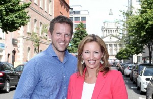 Gavin Andrews and Claire McCollum present the opening ceremony of the WPFG for BBC NI