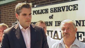 DUP councillor and loyalist community worker Jim Wilson outside PSNI headquarters in east Belfast