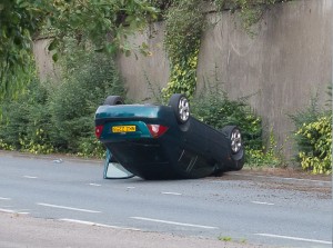 The scene of an accdent in east Belfast on Wednesday evening. Pics: Tony McCrory