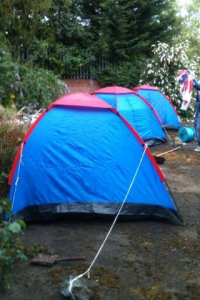 Loyalist civil rights' campaigners pitch up tents in north Belfast over banned parade protest