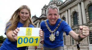 On your marks...Lord Mayor Mairtin O'Muilleoir getting his number for the half marathon