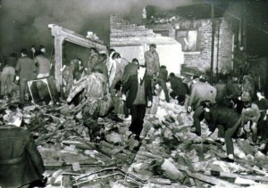 The scene of devastation following the UVF attack on McGurks bar in 1971