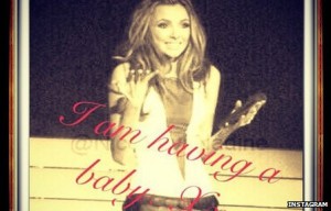 Former Girls Aloud singer announces on Instagram she is expecting her first child