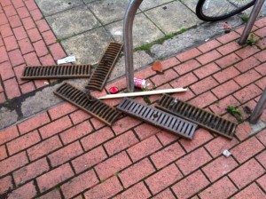 Some of the missiles thrown by loyalsits at police lines in Royal Avenue