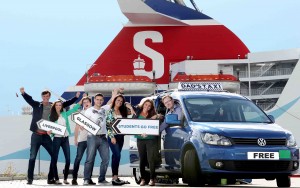 STUDENTS GO FREE: Stena Lines Neil Palmer celebrates with students the launch of the leading ferry companys fantastic Students Go Free offer that will help save some much needed pounds for the start of the new university term.