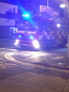 Fire crews rescue a man from a flat fire in south Belfast on Sunday morning