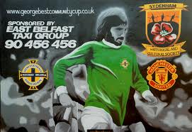 The masked UVF has obliterated the George Best painting  in east Belfast 