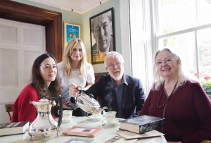 L-R) Ria Higgins from The Sunday Times magazine joins Claire Keenan from the Northern Ireland Tourist Board (NITB), Christopher Sommerville from The Times newspaper and the National Poet of Wales, Gillian Clarke, at the On Home Ground Poetry Festival in Magherafelt. NITB hosted the journalists during the festival which was a celebration of poets and poetry and paid tribute to the life and works of one of Ireland’s greatest poets Seamus Heaney.