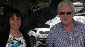 Patricia Kierans who Gardai believe was blasted to death by her estranged husband Oliver (right)