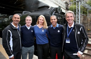 The Ryder Cup captains were joined by Scotland’s First Minister Alex Salmond. James Nesbitt was one of the celebrity ambassadors alongside Ruud Gullit, Jodie Kidd, Marvin Humes and Alan Hansen (pictured).