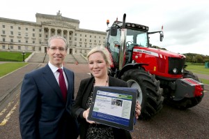 Minister Michelle O’Neill is pictured with BT Chief Executive Colm O’Neill. PICTURE: Kelvin Boyes / Press Eye.