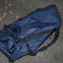 The holdall detectives believe was used to carry a mortar device to its launch site last week