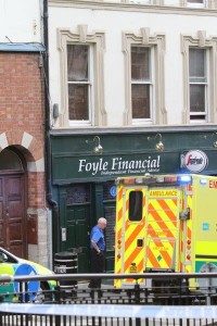 The murder scene in Derry's Shipquay Street on Thursday lunchtime