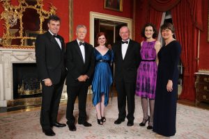 From left to right: Alastair Hamilton, Chief Executive of Invest NI; Peter Robinson; Young Entrepreneur Orlagh McGahan; Martin McGuinness; Secretary of State for Northern Ireland Theresa Villiers and Enterprise Minister Arlene Foster.