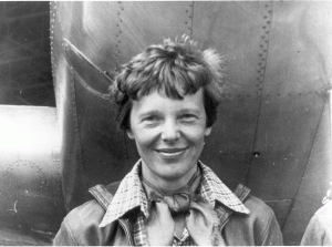 Aviator Amelia Earhart who vanished without trace while trying to fly around the world