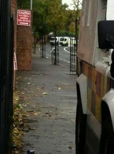 The scene of the bomb alert on the Crumlin Road in north Belfast on Sunday which has now ended