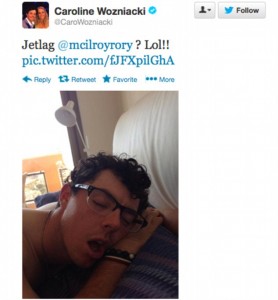 FORE!...Rory McIlroy dumps his girlfriend after she posted this pic on Twitter of him asleep, say reports