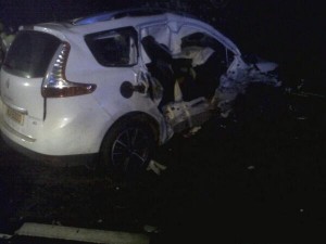 One of the cars involved in the four vehicle pile up in Co Fermanagh on Friday night