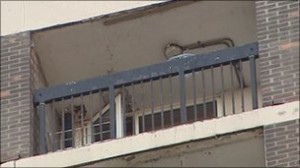 Fire broke out in this flat at Grainne House, north Belfast in January 2011