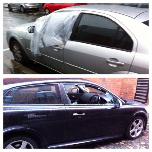 The cars attacked overnight in Belfast City Centre.
