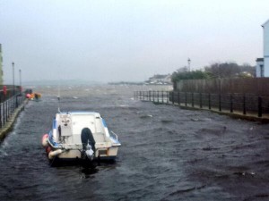 High tide in Killyleagh harbour on Sunday