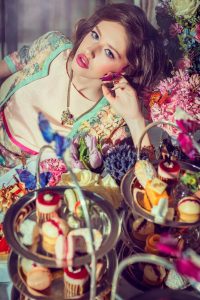 Picture by Robin Cordiner. Hair by Andrew Mulvenna. Make-up by Olivia Muldoon. Flowers by Floral Earth. Kristen wears; dress POA and lace jacket POA from The Boudoir, Dungannon. Inspiration for this look came from SS14’s pastel trend which is almost good enough to eat, in the colour of pistachio, strawberry and salted caramel macaroons from Pâtisserie Mimi.