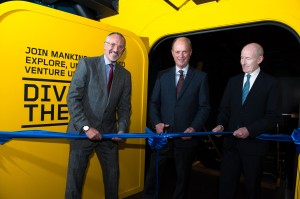 Dr Robert Ballard helps to open the Ocean Exploration Centre at Titanic Belfast