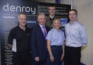 Denroy employee David Dickson, Production Manager Alan Bradbury,Jim Knowles, Head of Sales Denroy, and Flight Lieutenants James Milmine and Sarah Waugh ©Russell Pritchard / Presseye