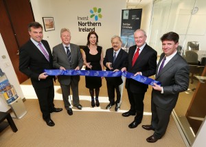 Peter Robinson and Martin McGuinness pictured with Mayor of San Francisco, Edwin Lee at the opening of the Invest NI office in San Francisco. Pictured (left to right) Alastair Hamilton, Invest NI CEO, Aine Brolly, Senior Vice President of Business Development West Coast, Invest NI, Edwin Lee, Mayor of San Francisco, and Gary Hanley, Senior Vice President, North America, Invest NI. PIC: Kelvin Boyes/PRESSEYE