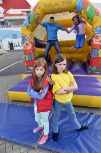 Arianna and Charlotte Vance look on in dismay as their mum Louisa Jane and dad Richard free their inner child