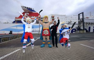 Little Finn McCool’s Michael (left) and Grace Hewitt from Belfast are all set for a giant night of fun at the Odyssey Arena on Friday, March 21. 