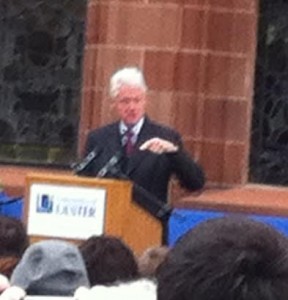 Bill Clinton addressing the crowd in Guildhall Square