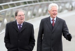 John Hume with former US President Bill Clinton today. Picture by Lorcan Doherty Photography