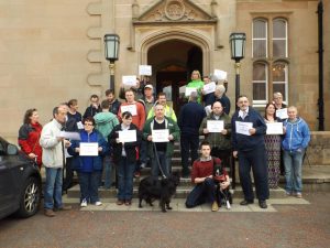 'Stop the Floe at Portavoe' campaigners at Bangor Town Hall tonight