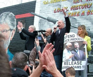 IRA intelligence chief Bobby Storey addresses Sinn Fein rally on Saturday