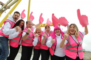 It's this way to the Giro d’Italia... Will Vicente, Nadene Alexander, David Livingstone, Gillian Gilliland, Pleasaunce Perry, Karolyn Gaston and Lorna Bolster are just some of the 1,200 volunteers signed up to help with the Giro d’Italia