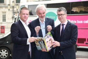 Pictured (l-r) along with Tim McGarry are Managing Director of Therapie Optilase, Mark Shortt and Editor of the Ulster Tatler Chris Sherry. 