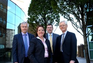 The CBI’s Annual Economic Briefing today at the Hilton Hotel Belfast, which included insights from Dr. Martin Weale, Bank of England, Alan Bridle, Bank of Ireland (sponsor) also pictured are Colin Walsh CBI Chair and Frances Hill, Bank of England. PIC: WILLIAM  CHERRY/PRESSEYE 