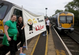 Special Olympics Volunteers join Cathy Davlon and Emma Douglas ( Centre left and right ) PIC: Matt Mackey/PRESSEYE