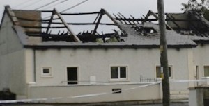 The gutted Orange Hall in Newtownncunningham.PIc by Denis Hutton