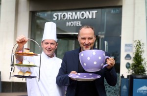 Photo1: Peter Corry & Jay Eisenstadt, Head Chef, Hastings Stormont Hotel. PIC: PRESSEYE