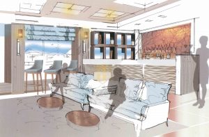 Coffee port Argo Lounge fitted out by McCue